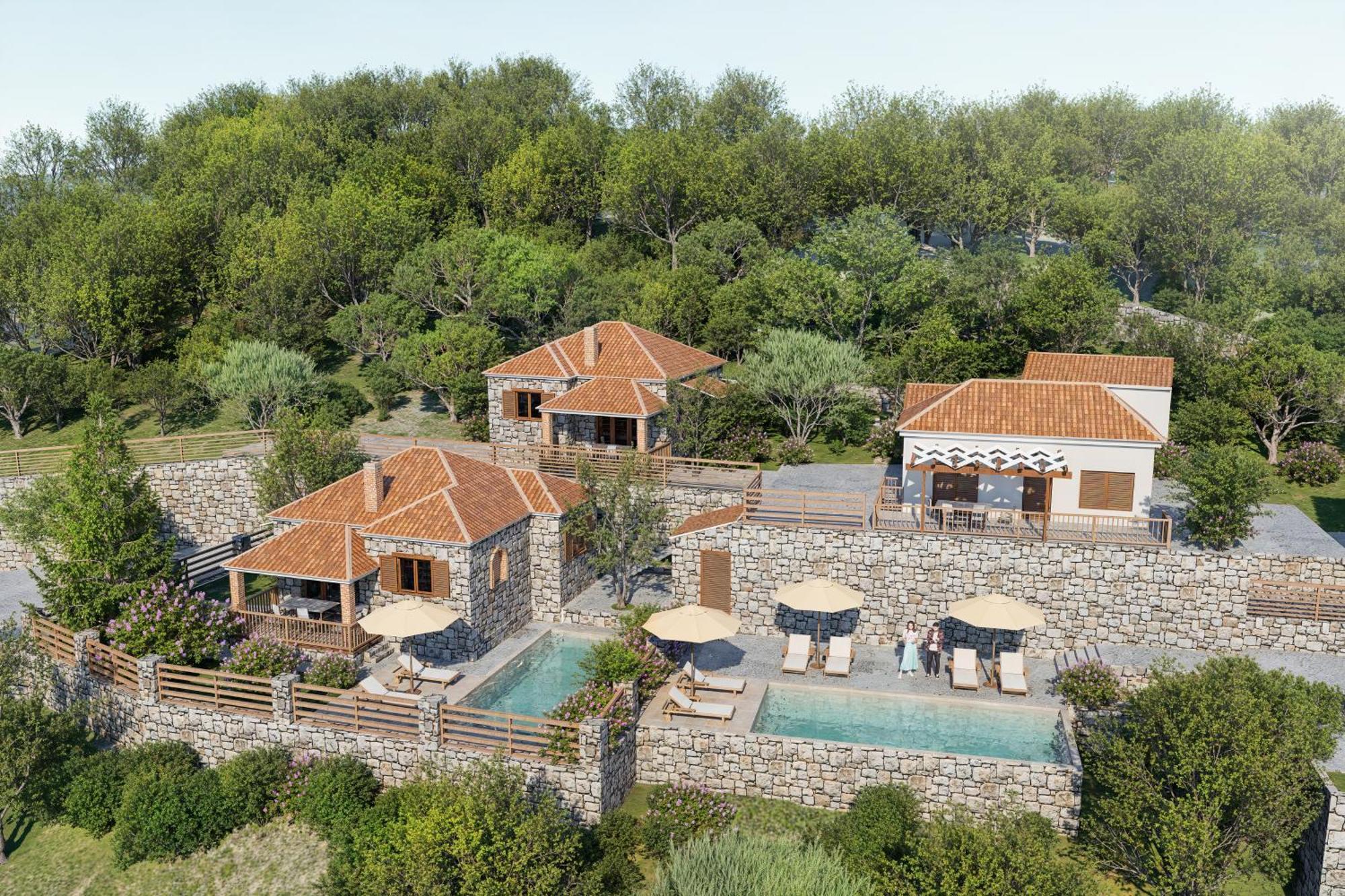 Vozas Villas - Traditional Houses With Great View Tragaki Bagian luar foto